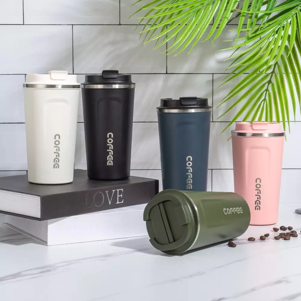 (Ready Stock)Coffee Espresso Tea Travel Sports Insulated Mug Tumbler 510ml Stainless Steel With Lid Multi Color