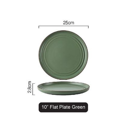 (READY STOCK)Nordic Ceramic Dish Set Household Bowl / Plate / Spoon Vertical Stripe Tableware