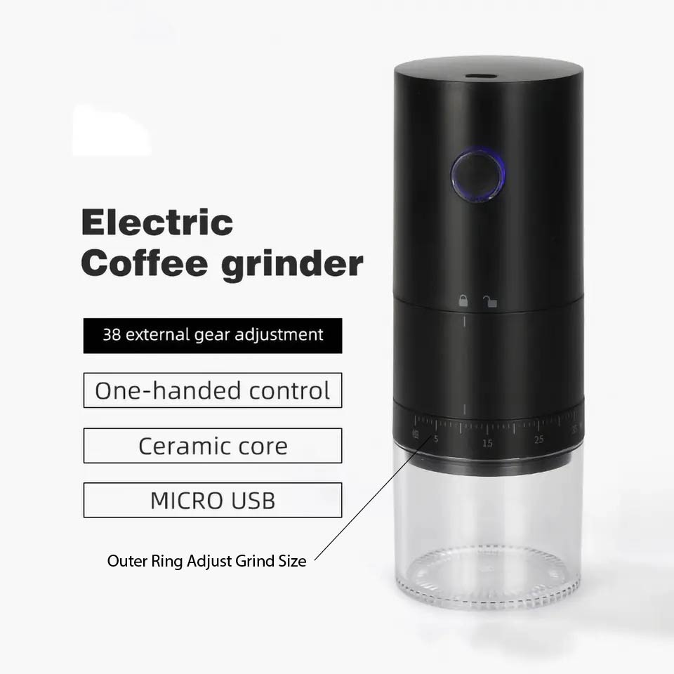 (Ready Stock)Coffee Portable Electric Coffee Grinder Automatic Type C USB Rechargeable Ceramic Burr Grind