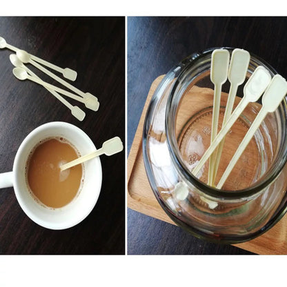 Ready Stock)Coffee Mixing Plastic Stirrer With Handle Tea Milk Café Supplies 13cm Length ±500pcs/bag