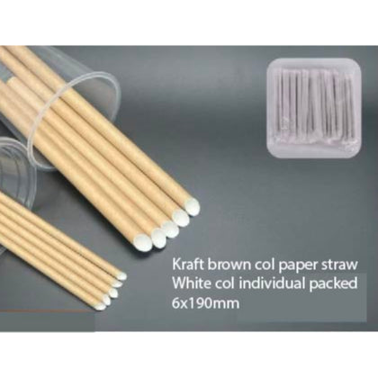 (READY STOCK)Coffee Boba Milk Tea Paper /PLA  Straw Café Supplies 19 23cm Length ±100pcs/bag 0.6cm 1.2cm(Paper Wrapped)