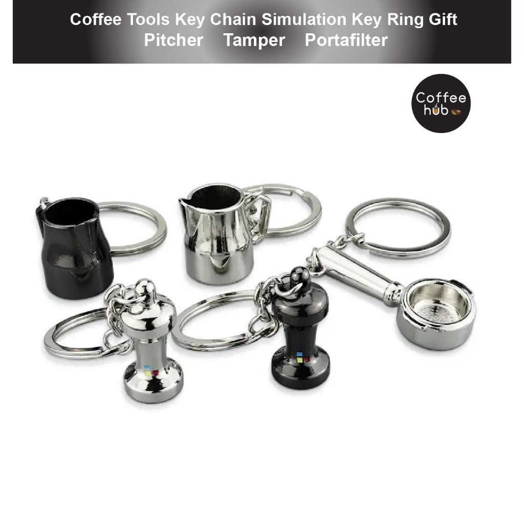 (Ready Stock)Miniature Coffee Keychain Barista Tools Tamper Portafilter Accesories