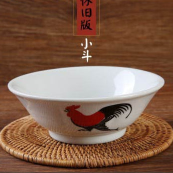 (Ready Stock)Chicken Rooster Bowl Retro Nostalgic Thickened Ceramic Soup Noodle Film Props Various Sizes