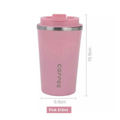 (Ready Stock)Coffee Espresso Tea Travel Sports Insulated Mug Tumbler 510ml Stainless Steel With Lid Multi Color