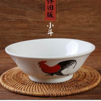 (Ready Stock)Chicken Rooster Bowl Retro Nostalgic Thickened Ceramic Soup Noodle Film Props Various Sizes