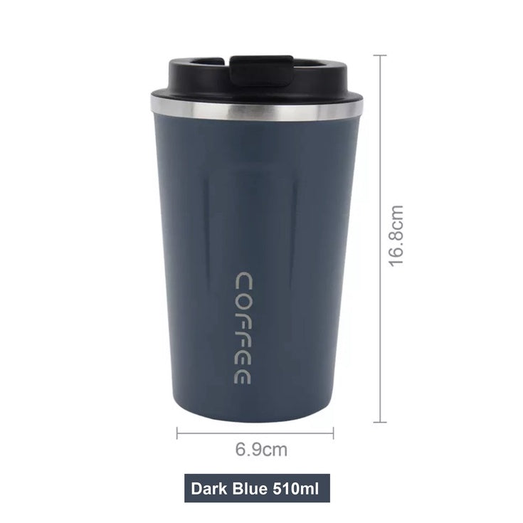 (Ready Stock)Coffee Espresso Tea Travel Sports Insulated Mug Tumbler 510ml Stainless Steel With Lid Multi Color