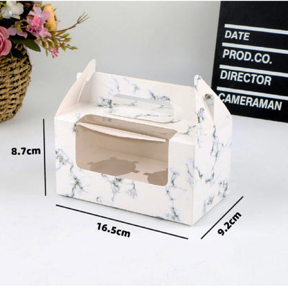 (READY STOCK)Dessert Cup Cake Muffin Pastry Swiss Roll Baking Packaging Paper Box Thick Paper 2/4/6 Holes 10pcs