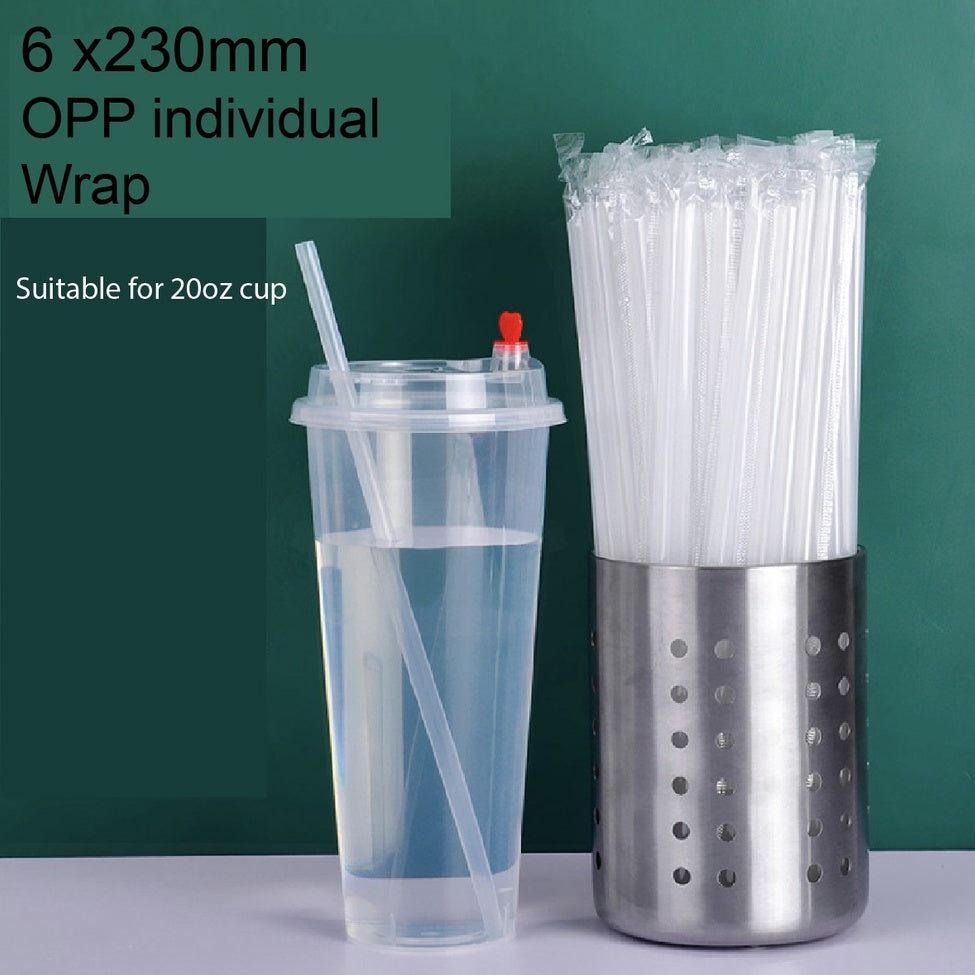 (READY STOCK)Coffee Boba Milk Tea PP Straw Café Supplies 21cm Length ±100pcs/bag 0.6cm 1.1cm(OPP Wrapped)