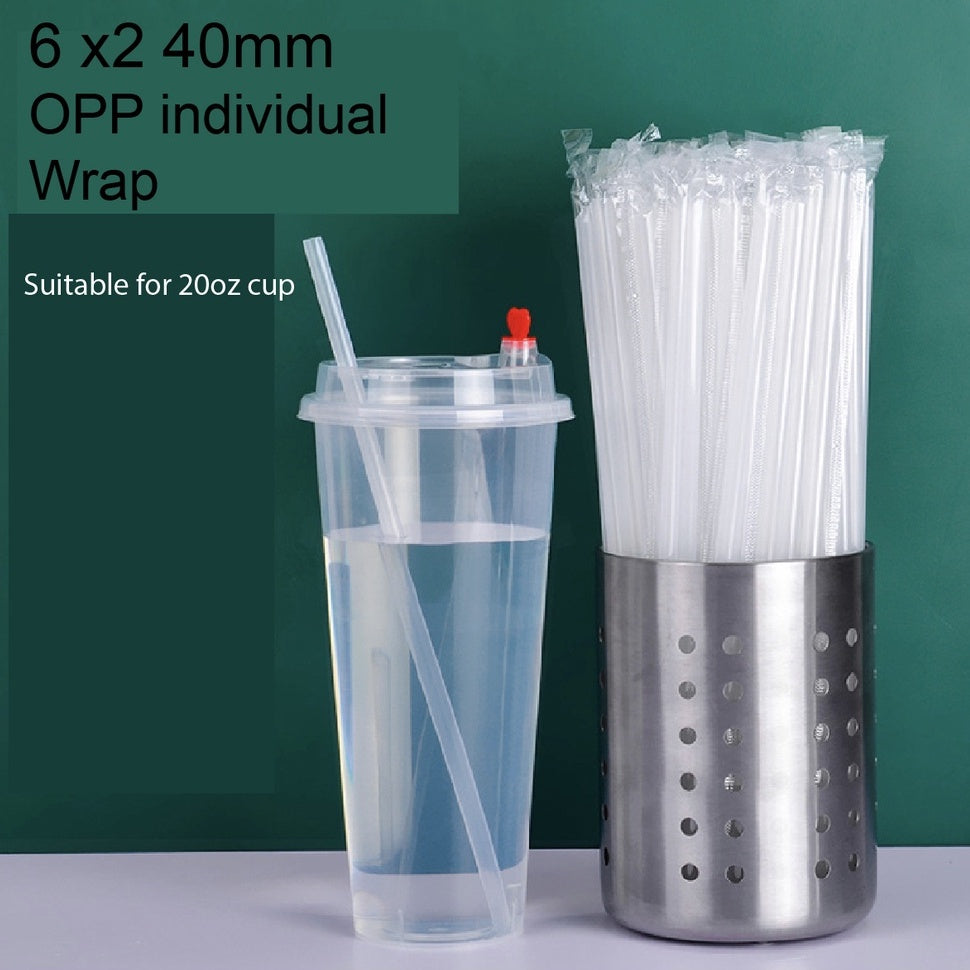 (READY STOCK)Coffee Boba Milk Tea PP Straw Café Supplies 21cm Length ±100pcs/bag 0.6cm 1.1cm(OPP Wrapped)