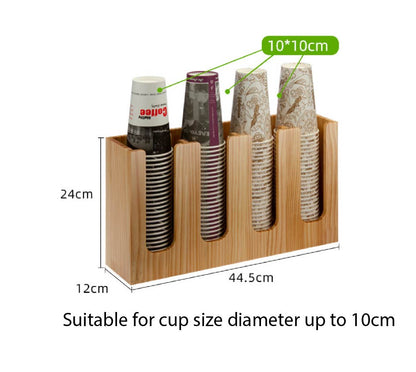 (Ready Stock)Coffee Shop Paper Cup Holder Adjustable Display Rack Disposable Cup Organizer 4 Compartment