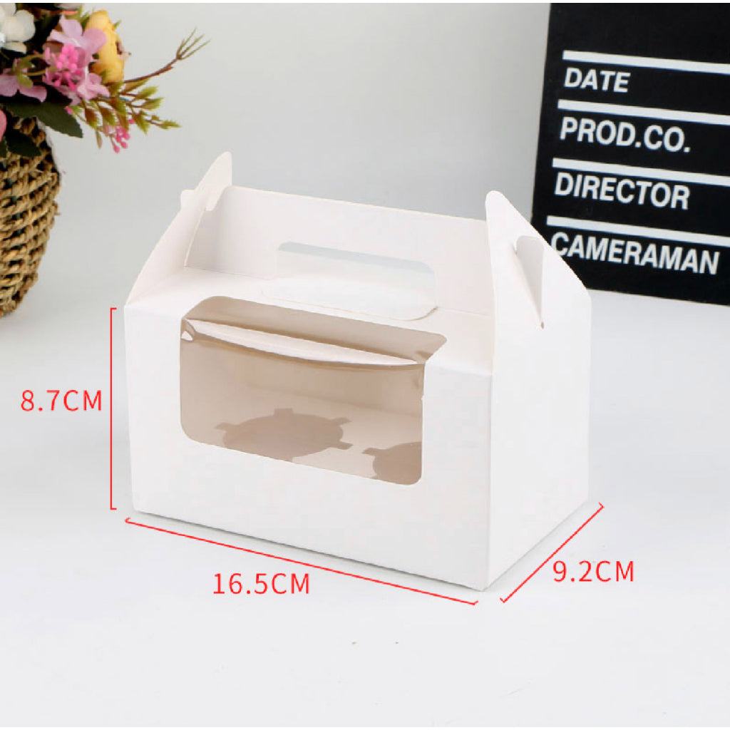 (READY STOCK)Dessert Cup Cake Muffin Pastry Swiss Roll Baking Packaging Paper Box Thick Paper 2/4/6 Holes 10pcs