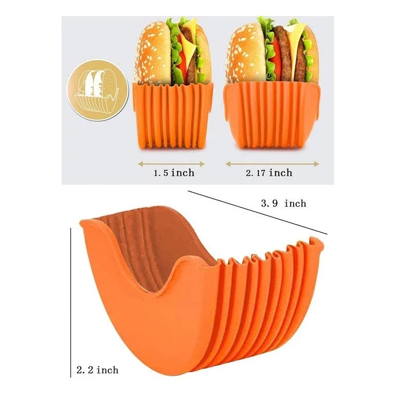 (READY STOCK)Burger Holder Reusable Anti-dirty Hands Silicone Various Col