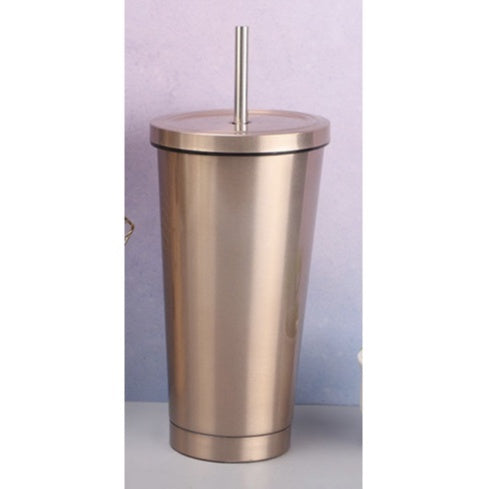 (Ready Stock)Coffee Mug Drink Travel Portable Flask Insulated Stainless Steel 500ml Tumbler With Straw