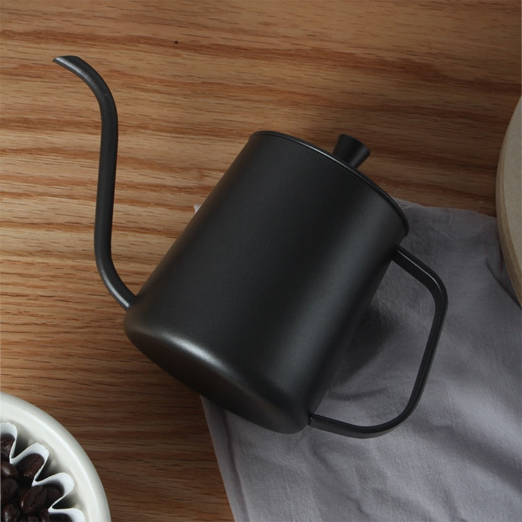 (Ready Stock)Coffee Hand Drip Gooseneck Narrow Spout Kettle Teflon Black Stainless Steel Capacity 350ml 600ml 1000ml