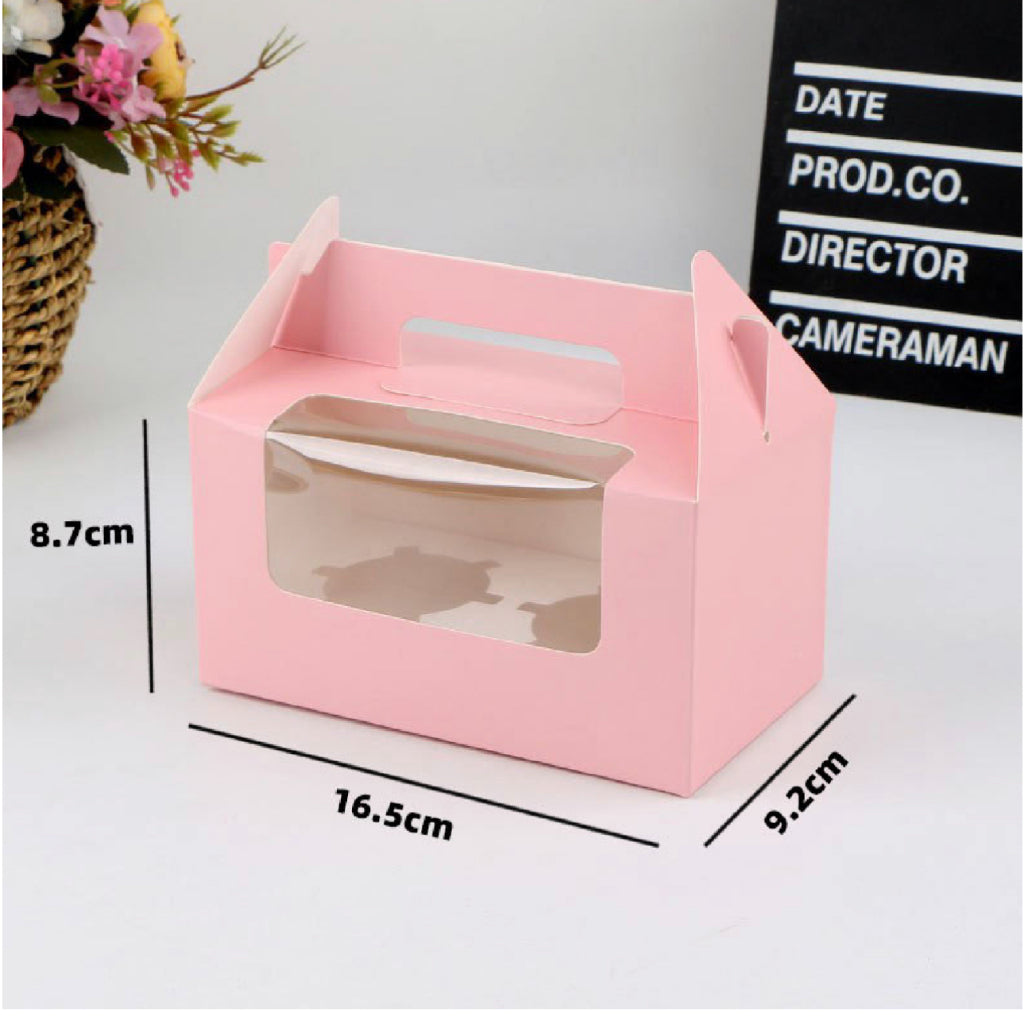 (READY STOCK)Dessert Cup Cake Muffin Pastry Swiss Roll Baking Packaging Paper Box Thick Paper 2/4/6 Holes 10pcs