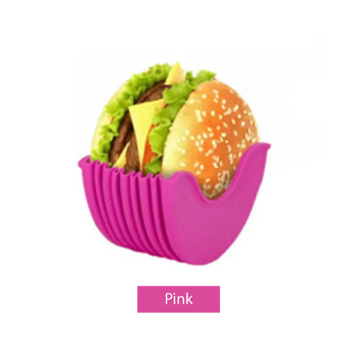 (READY STOCK)Burger Holder Reusable Anti-dirty Hands Silicone Various Col