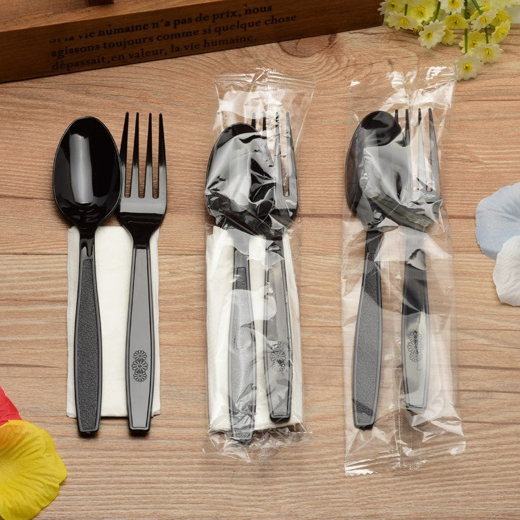 (READY STOCK)Disposable Take Away Bungkus Rice Food Plastic Spoon Fork Knife