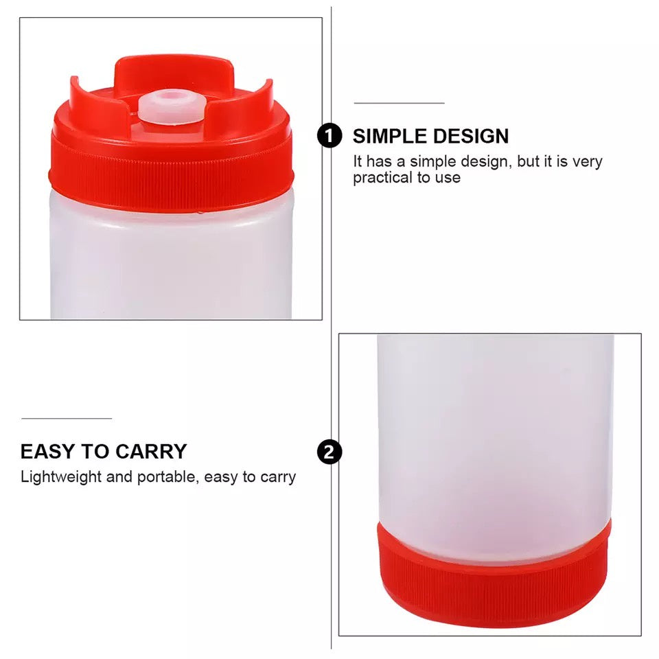 (READY STOCK)Plastic Condiment Bottles Squeeze Kitchen Leak Proof Seasoning Tomato Ketchup Squeeze Bottle Dispenser