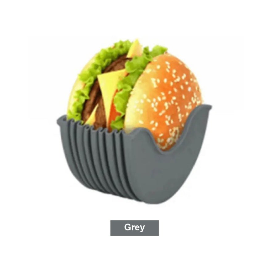 (READY STOCK)Burger Holder Reusable Anti-dirty Hands Silicone Various Col