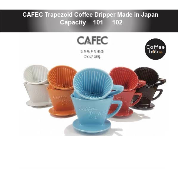 (Ready Stock)Cafec Trapezoid Porcelain Hand Brew Filter Coffee Dripper Made in Japan | G-101 and 102