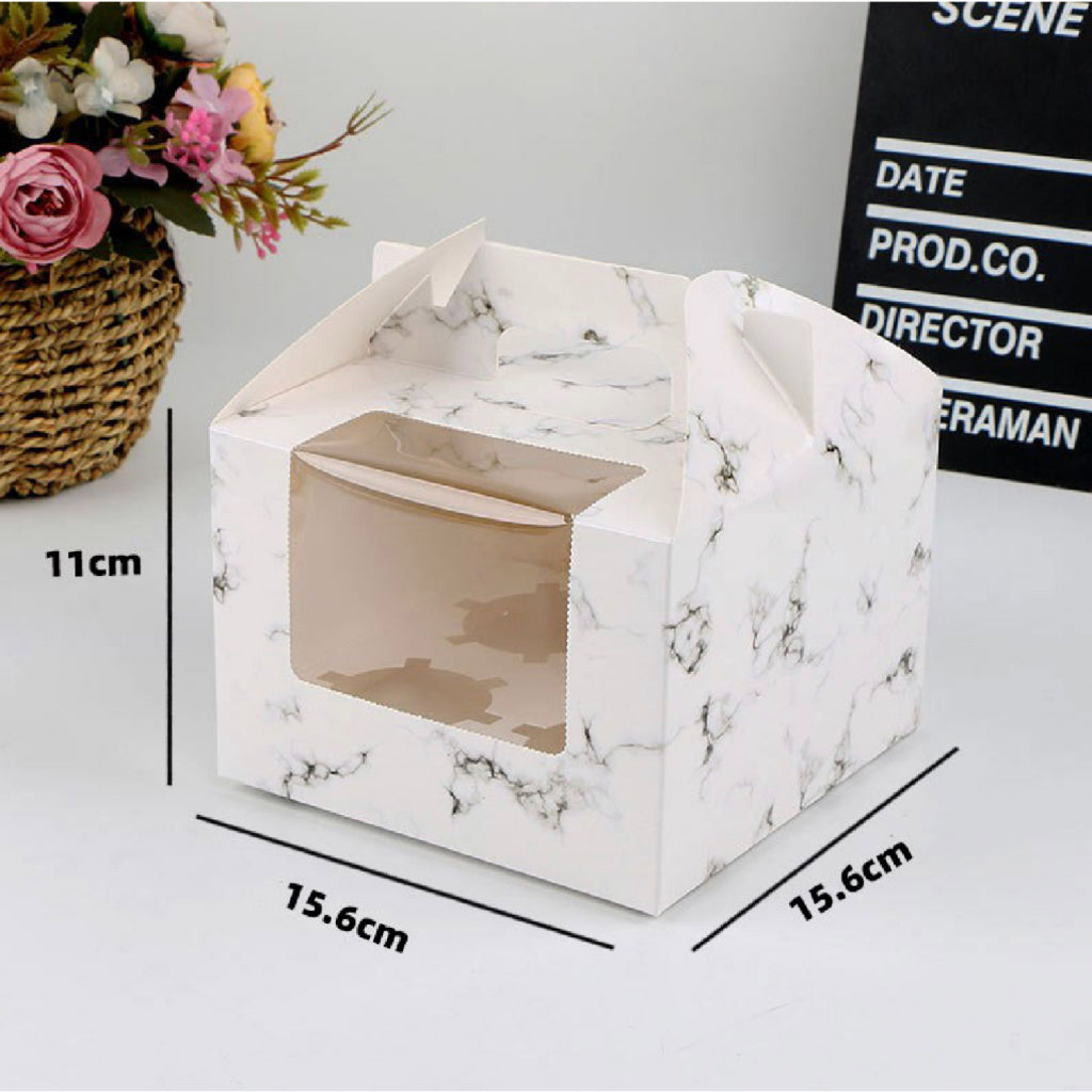 (READY STOCK)Dessert Cup Cake Muffin Pastry Swiss Roll Baking Packaging Paper Box Thick Paper 2/4/6 Holes 10pcs