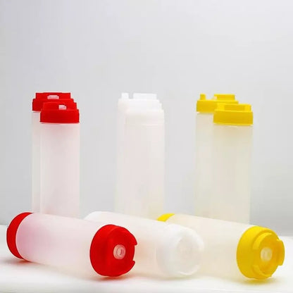 (READY STOCK)Plastic Condiment Bottles Squeeze Kitchen Leak Proof Seasoning Tomato Ketchup Squeeze Bottle Dispenser