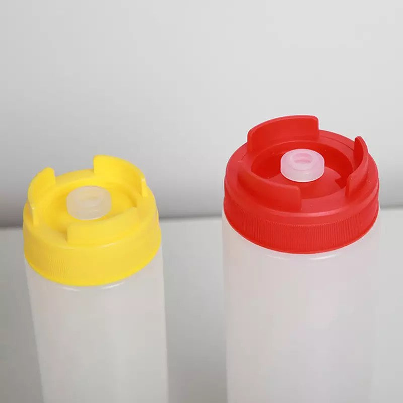 (READY STOCK)Plastic Condiment Bottles Squeeze Kitchen Leak Proof Seasoning Tomato Ketchup Squeeze Bottle Dispenser