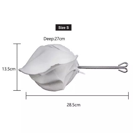 (Ready Stock)Coffee Mesh Filter Bag Reusable Strainer Soybean Coffee Tea With Stainless Steel Handle (27cm 30cm Depth))