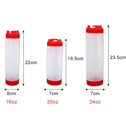 (READY STOCK)Plastic Condiment Bottles Squeeze Kitchen Leak Proof Seasoning Tomato Ketchup Squeeze Bottle Dispenser