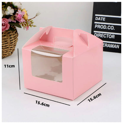 (READY STOCK)Dessert Cup Cake Muffin Pastry Swiss Roll Baking Packaging Paper Box Thick Paper 2/4/6 Holes 10pcs