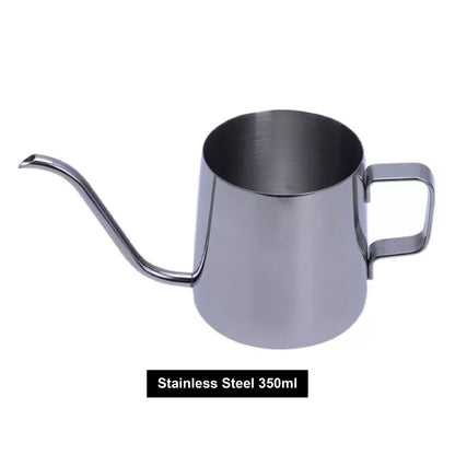 (Ready Stock)Coffee Hand Drip Gooseneck Narrow Spout Kettle Teflon Black Stainless Steel Capacity 350ml 600ml 1000ml