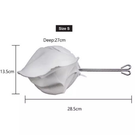 (Ready Stock)Coffee Mesh Filter Bag Reusable Strainer Soybean Coffee Tea With Stainless Steel Handle (27cm 30cm Depth))