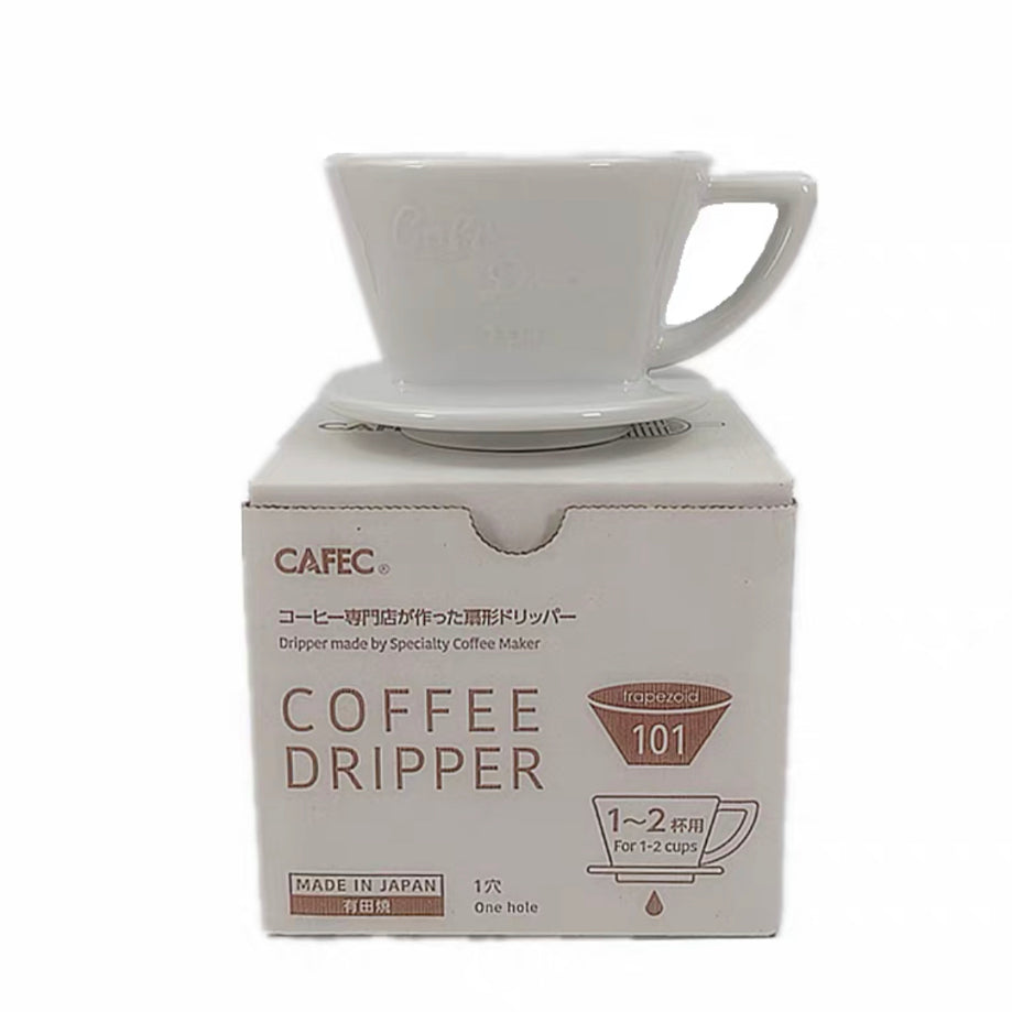 (Ready Stock)Cafec Trapezoid Porcelain Hand Brew Filter Coffee Dripper Made in Japan | G-101 and 102