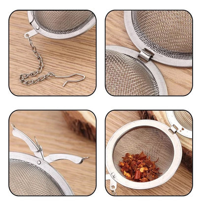 (Ready Stock)Tea Filter Infuser Ball Sphere Locking Spice Bail Strainer Mesh Infuser Ball Stainless Steel