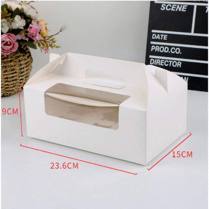 (READY STOCK)Dessert Cup Cake Muffin Pastry Swiss Roll Baking Packaging Paper Box Thick Paper 2/4/6 Holes 10pcs