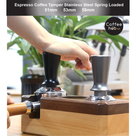 (Ready Stock) Espresso Coffee Tamper Handle Anti Pressure Spring 51mm/53mm Breville/ 58mm Solid Stainless Steel Weight