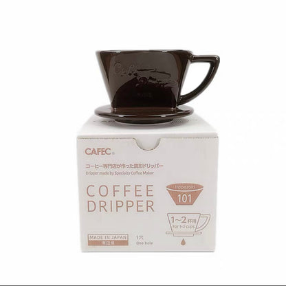 (Ready Stock)Cafec Trapezoid Porcelain Hand Brew Filter Coffee Dripper Made in Japan | G-101 and 102