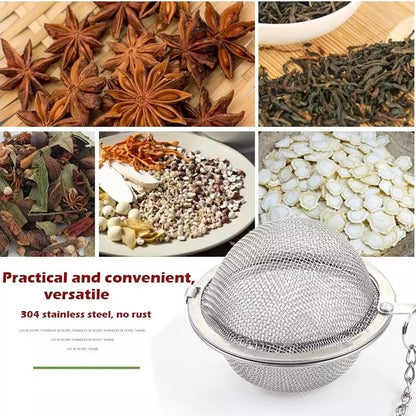 (Ready Stock)Tea Filter Infuser Ball Sphere Locking Spice Bail Strainer Mesh Infuser Ball Stainless Steel