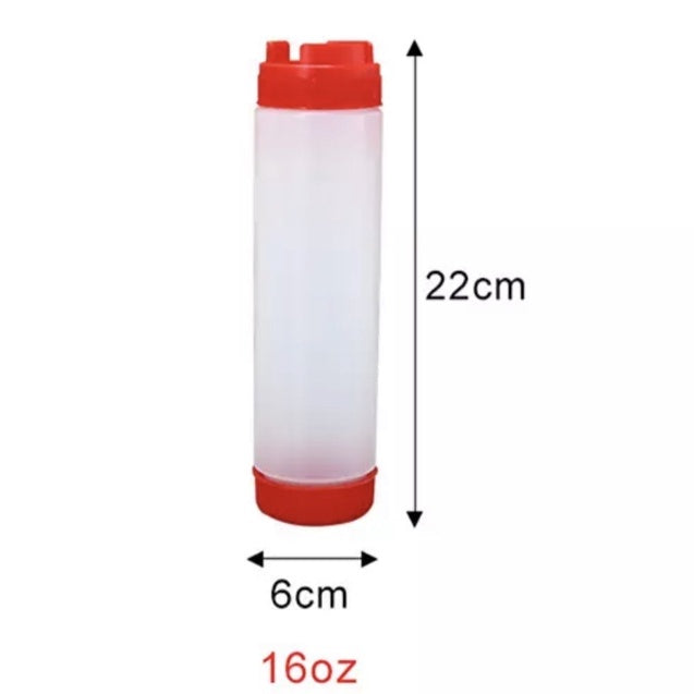 (READY STOCK)Plastic Condiment Bottles Squeeze Kitchen Leak Proof Seasoning Tomato Ketchup Squeeze Bottle Dispenser