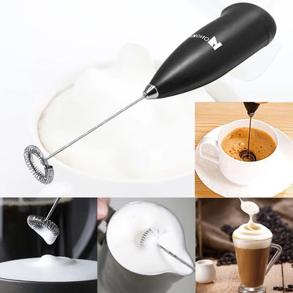 (Ready Stock)Coffee Latte Art Electronic Milk Frother Hand Whisk Battery Operated Mini Blender Kitchen Egg Beater