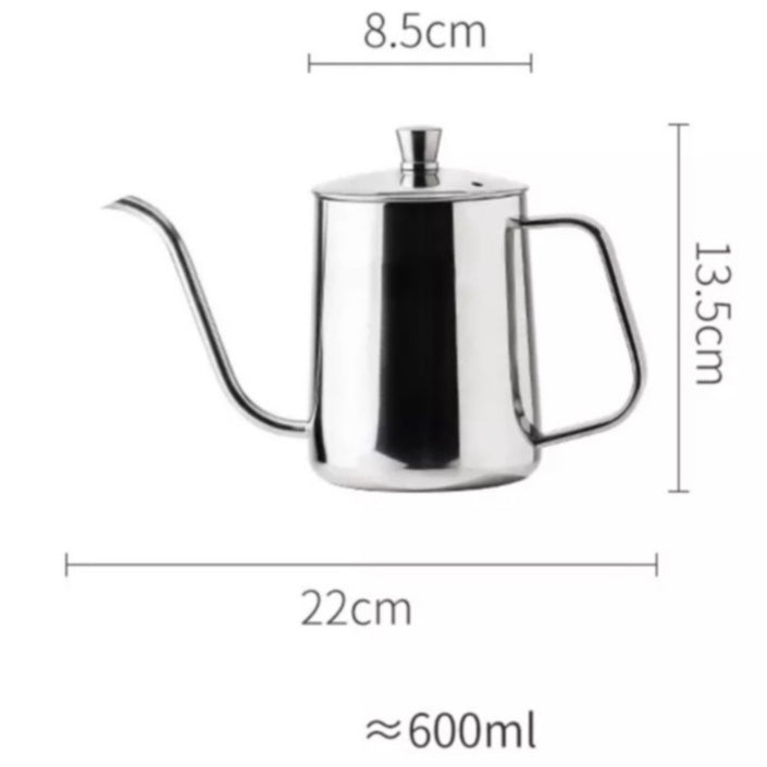 (Ready Stock)Coffee Hand Drip Gooseneck Narrow Spout Kettle Teflon Black Stainless Steel Capacity 350ml 600ml 1000ml