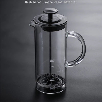 (Ready Stock)Coffee French Press Maker 480ml cum Milk Frother Thick Glass