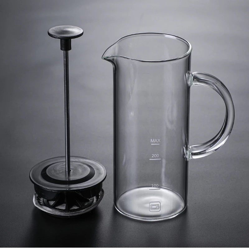 (Ready Stock)Coffee French Press Maker 480ml cum Milk Frother Thick Glass