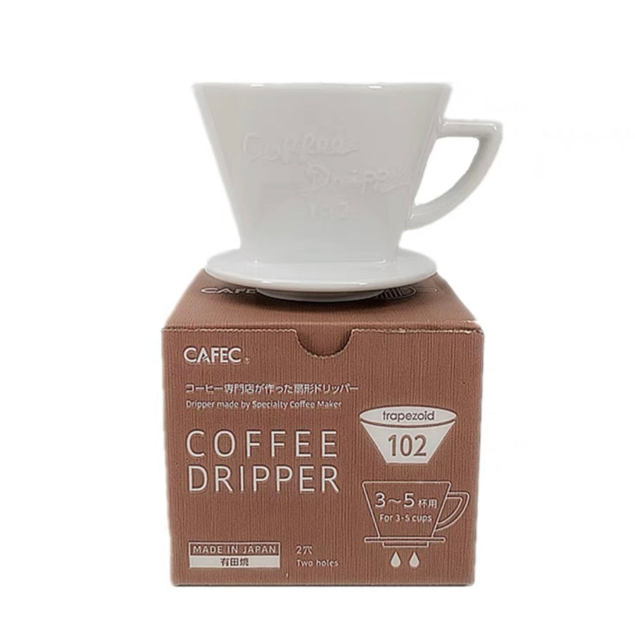 (Ready Stock)Cafec Trapezoid Porcelain Hand Brew Filter Coffee Dripper Made in Japan | G-101 and 102