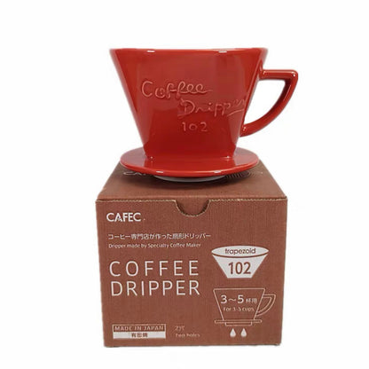 (Ready Stock)Cafec Trapezoid Porcelain Hand Brew Filter Coffee Dripper Made in Japan | G-101 and 102