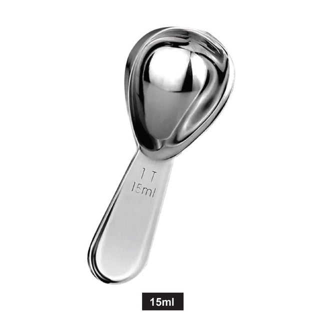 (Ready Stock)Espresso Coffee Sugar Powder Stainless Steel Kitchen Measuring Spoon Scoop With Scale 15ml 30ml