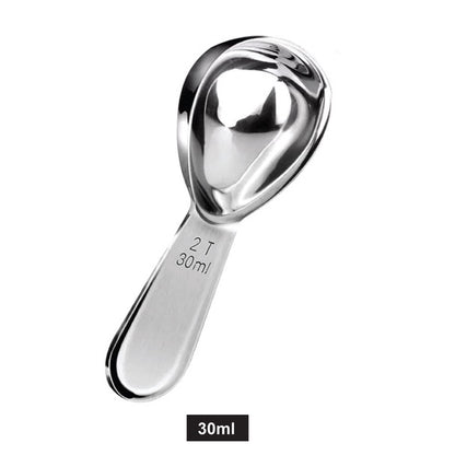 (Ready Stock)Espresso Coffee Sugar Powder Stainless Steel Kitchen Measuring Spoon Scoop With Scale 15ml 30ml