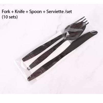 (READY STOCK)Disposable Take Away Bungkus Rice Food Plastic Spoon Fork Knife