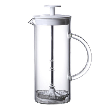 (Ready Stock)Coffee French Press Maker 480ml cum Milk Frother Thick Glass