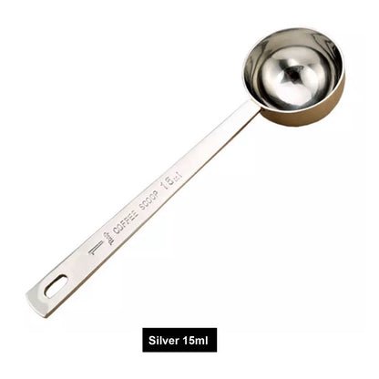 (Ready Stock)Espresso Coffee Sugar Powder Stainless Steel Kitchen Measuring Spoon Scoop With Scale 15ml 30ml